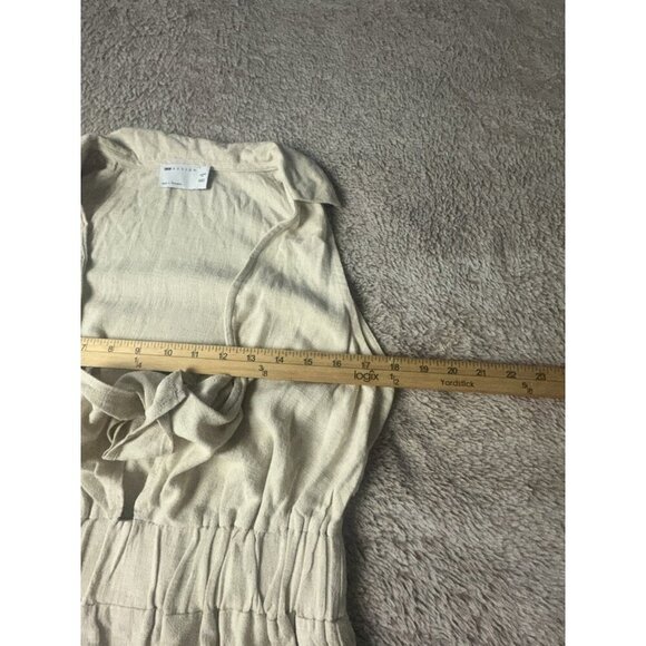 ASOS DESIGN Women’s linen sleeveless knot front mini NATURAL Size 8 New - Picture 9 of 13